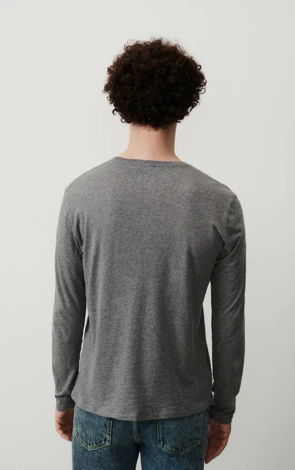 TShirt Decatur Heather Grey Men American Vintage Long Sleeve TShirts TShirt Decatur Heather Grey Men American Vintage Long Sleeve TShirts
