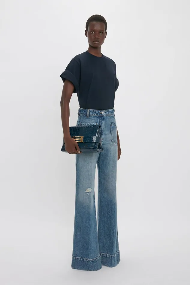 TShirts and Sweatshirts Women Victoria Beckham Asymmetric Relaxed Fit TShirt In Navy
