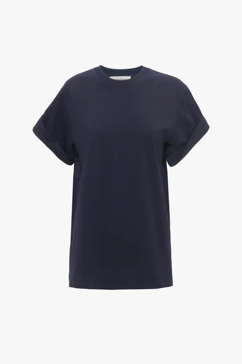 TShirts and Sweatshirts Women Victoria Beckham Asymmetric Relaxed Fit TShirt In Navy
