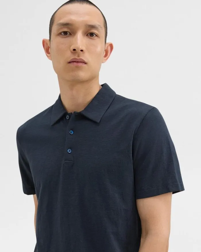 TShirts Polos Men Theory Bron Polo Shirt In Cosmos Slub Cotton Eclipse TShirts Polos Men Theory Bron Polo Shirt In Cosmos Slub Cotton Eclipse