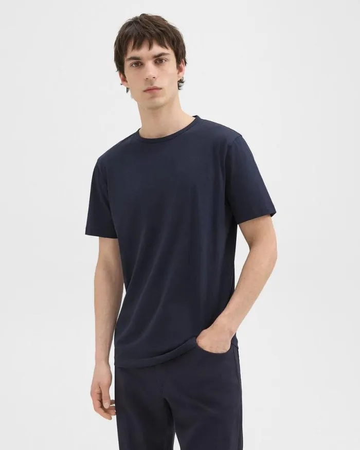 TShirts Polos Men Theory Precise Tee In Pima Cotton Jersey Eclipse