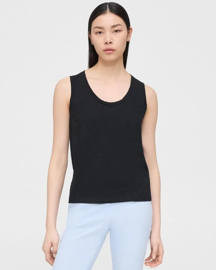 TShirts Tank Tops Women Theory Easy Tank Top In Organic Slub Cotton Black