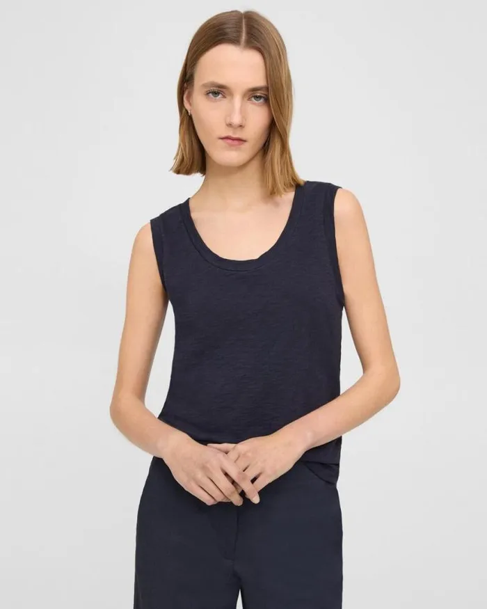 TShirts Tank Tops Women Theory Easy Tank Top In Organic Slub Cotton Concord