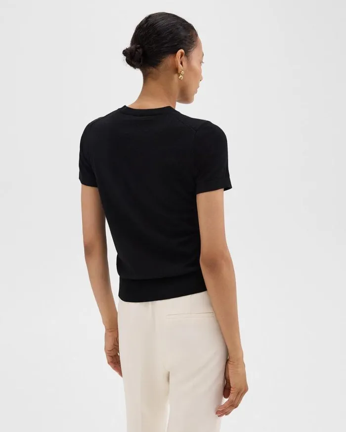 TShirts Tank Tops Women Theory Sweater Tee In Regal Wool Black