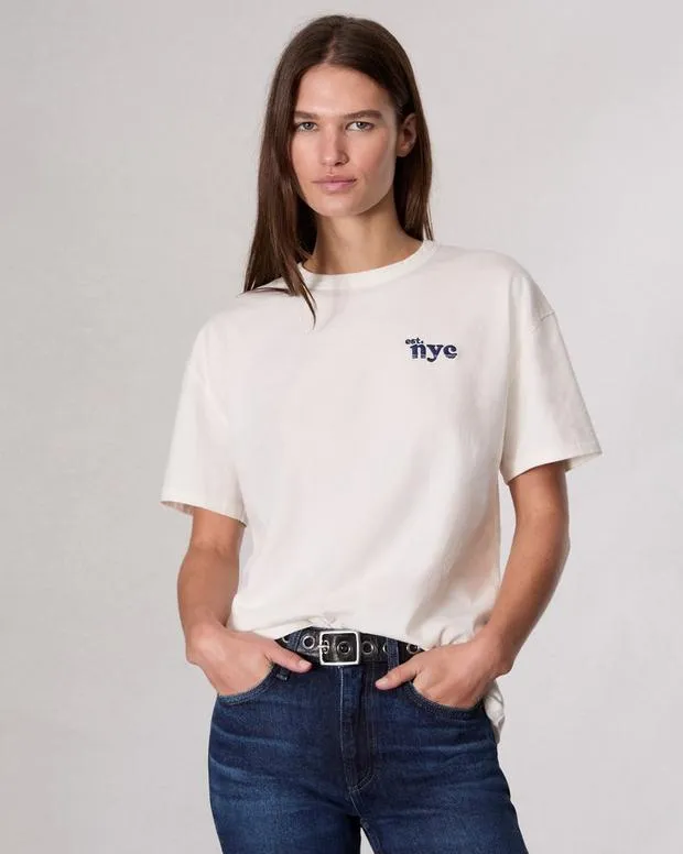 TShirts Women Rag and Bone Nyc Boyfriend TShirt Ivory Multi