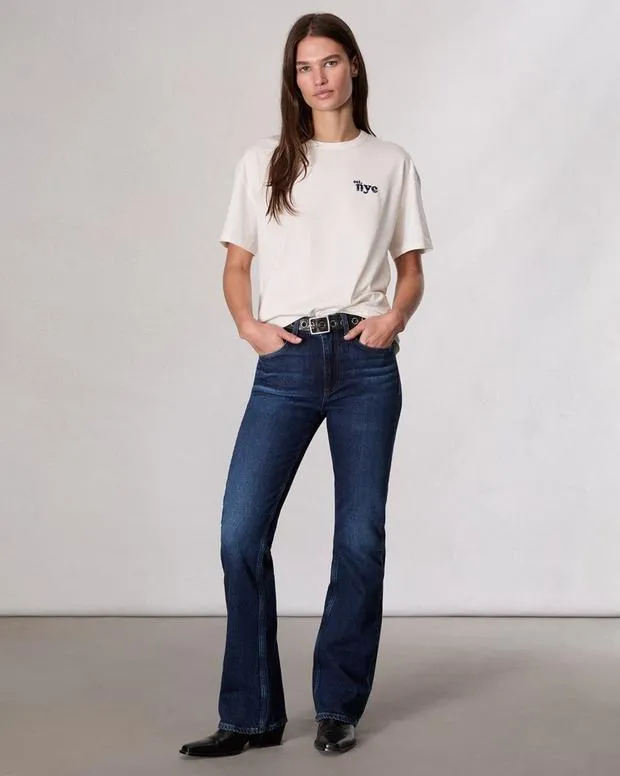 TShirts Women Rag and Bone Nyc Boyfriend TShirt Ivory Multi