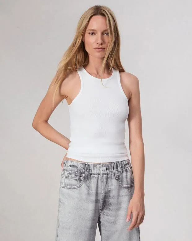 TShirts Women Rag and Bone The Essential Rib Tank White