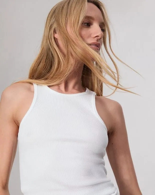 TShirts Women Rag and Bone The Essential Rib Tank White
