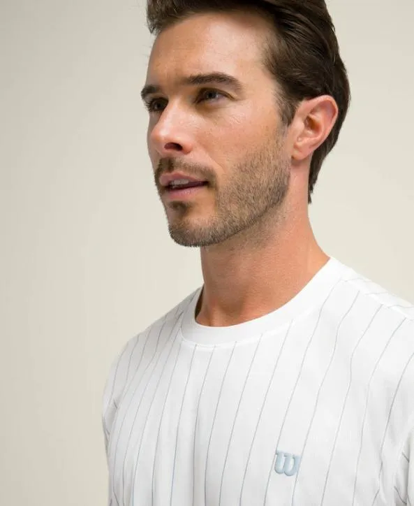 Tanks and TShirts Men Wilson Roy Performance Tee Snow White Blue Fog