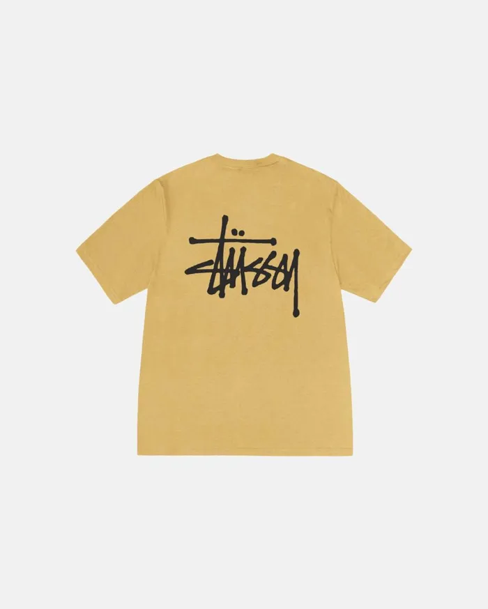 Tees MenWomen Stussy BASIC STSSY TEE Curry