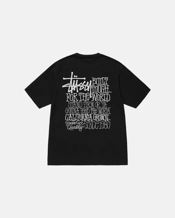 Tees MenWomen Stussy CALIFORNIA GROWN TEE PIGMENT DYED Black