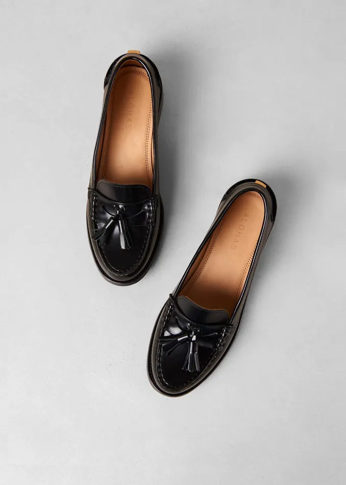The Frankie Shop Alohas Terrane Leather Loafers 8211 Black 8211 Women
