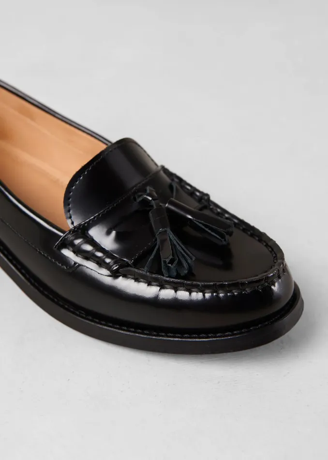 The Frankie Shop Alohas Terrane Leather Loafers 8211 Black 8211 Women