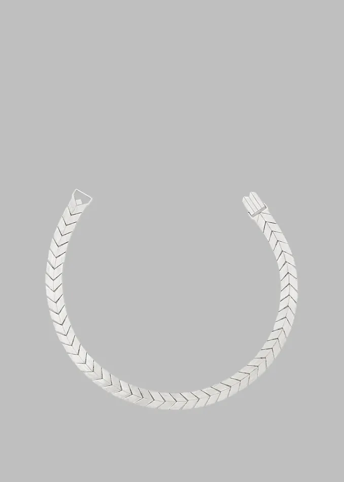 The Frankie Shop Bevza Flat Spikelet Choker 8211 Steel Grey 8211 Women