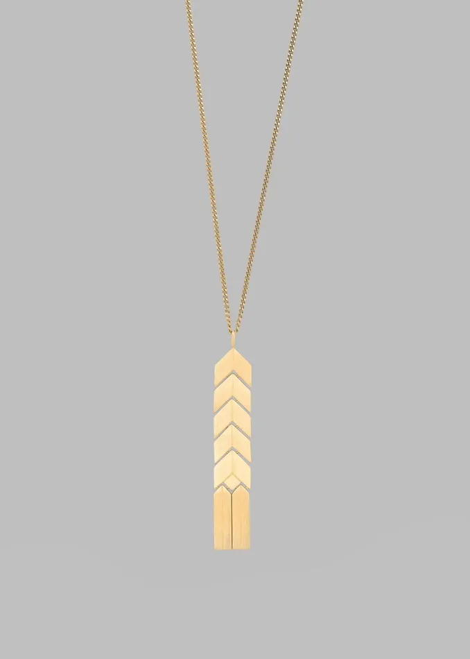 The Frankie Shop Bevza Flat Spikelet Pendant 8211 Gold 8211 Women