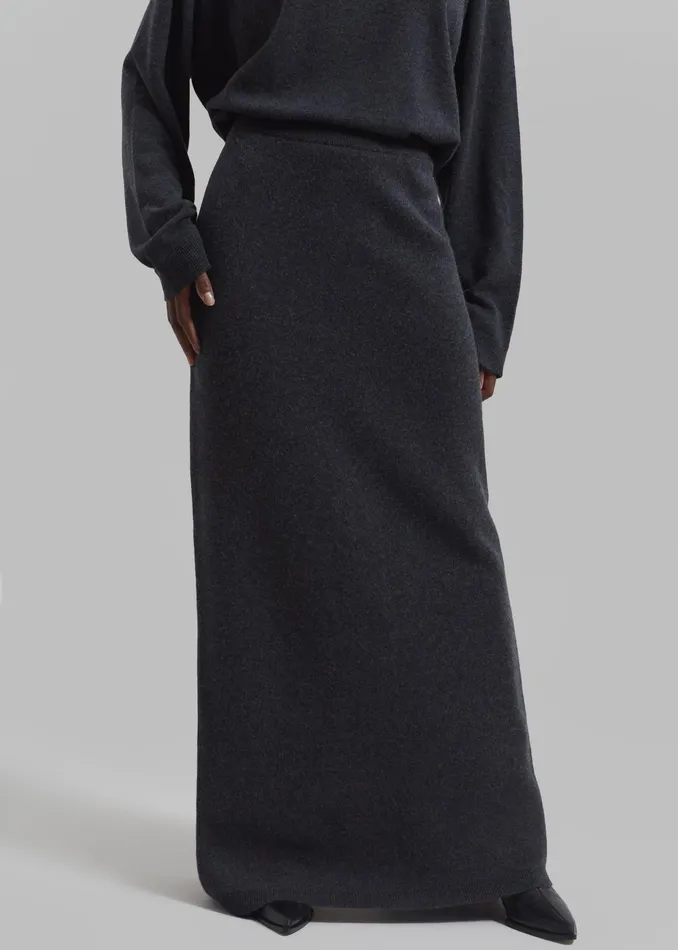 The Frankie Shop Bottoms Bellamy Wool Skirt 8211 Charcoal 8211 Women