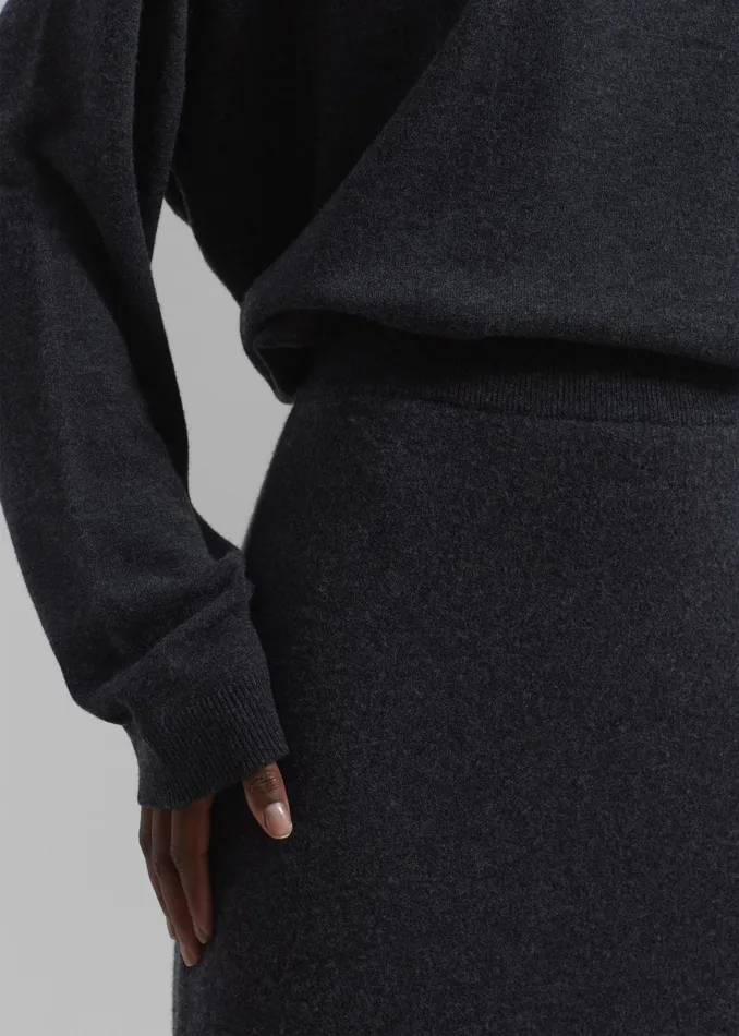 The Frankie Shop Bottoms Bellamy Wool Skirt 8211 Charcoal 8211 Women