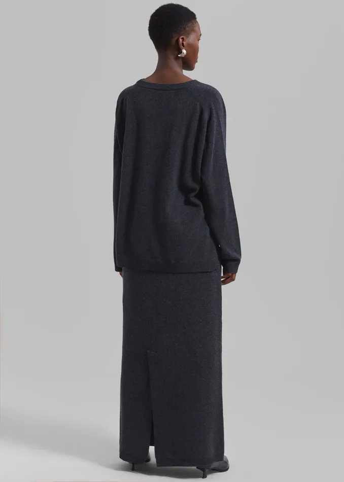 The Frankie Shop Bottoms Bellamy Wool Skirt 8211 Charcoal 8211 Women