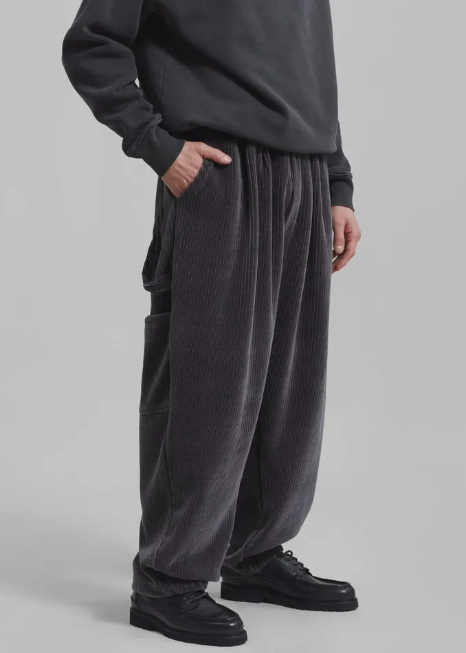 The Frankie Shop Bottoms Declan Corduroy Pants 8211 Charcoal 8211 Men