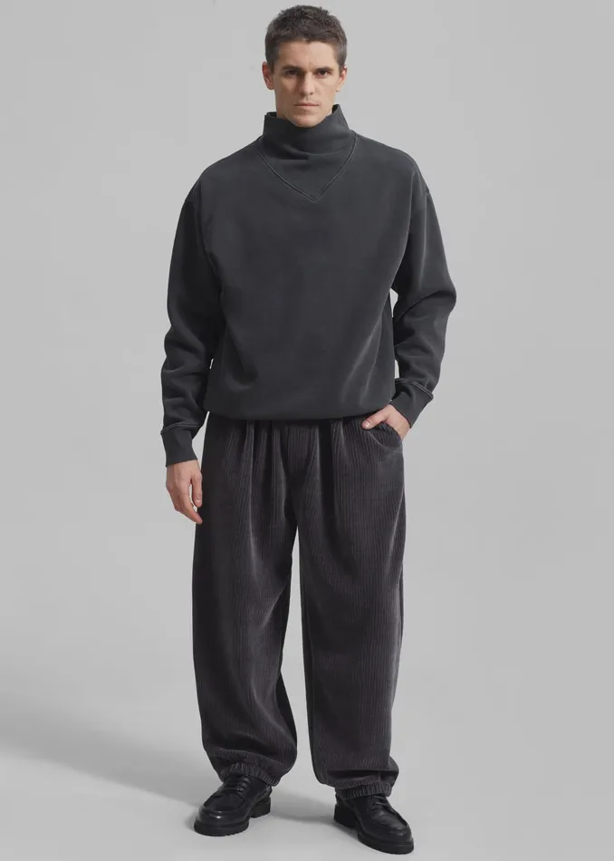 The Frankie Shop Bottoms Declan Corduroy Pants 8211 Charcoal 8211 Men