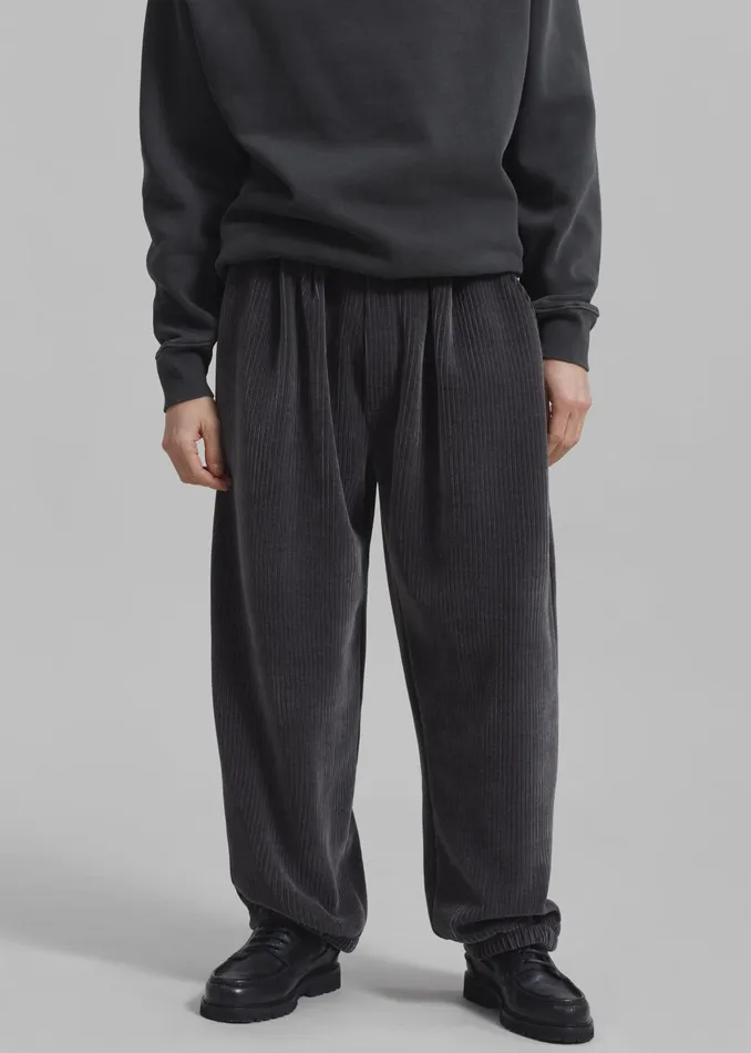 The Frankie Shop Bottoms Declan Corduroy Pants 8211 Charcoal 8211 Men