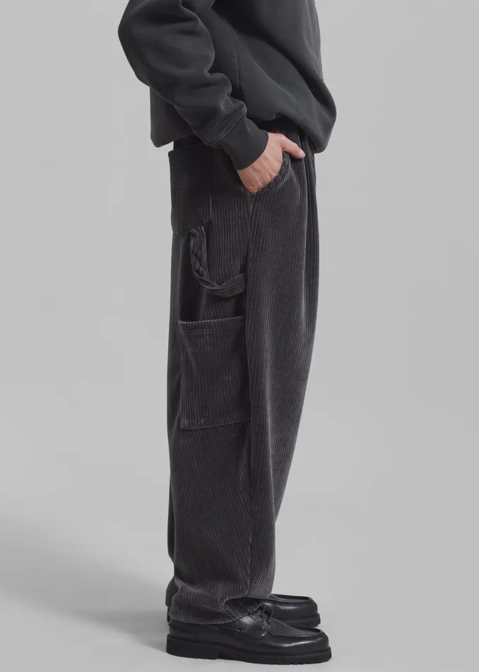 The Frankie Shop Bottoms Declan Corduroy Pants 8211 Charcoal 8211 Men