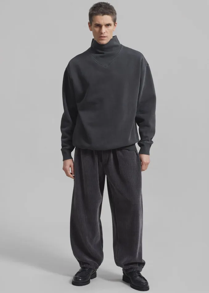 The Frankie Shop Bottoms Declan Corduroy Pants 8211 Charcoal 8211 Men