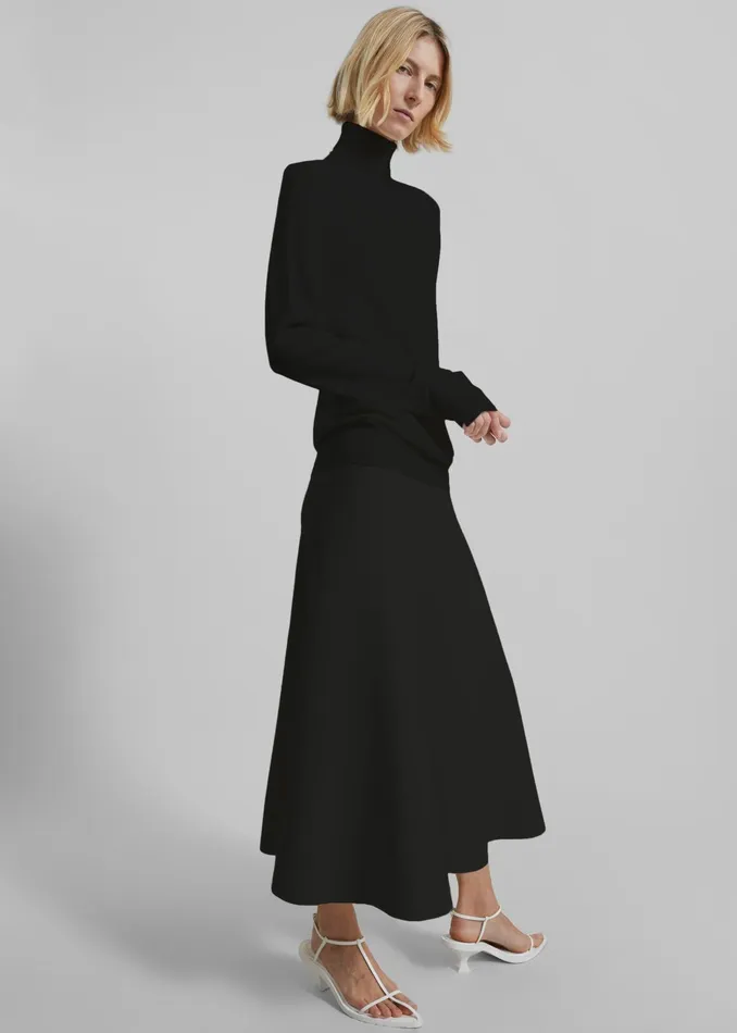 The Frankie Shop Bottoms Gabrielle Knit Midi Skirt 8211 Black 8211 Women