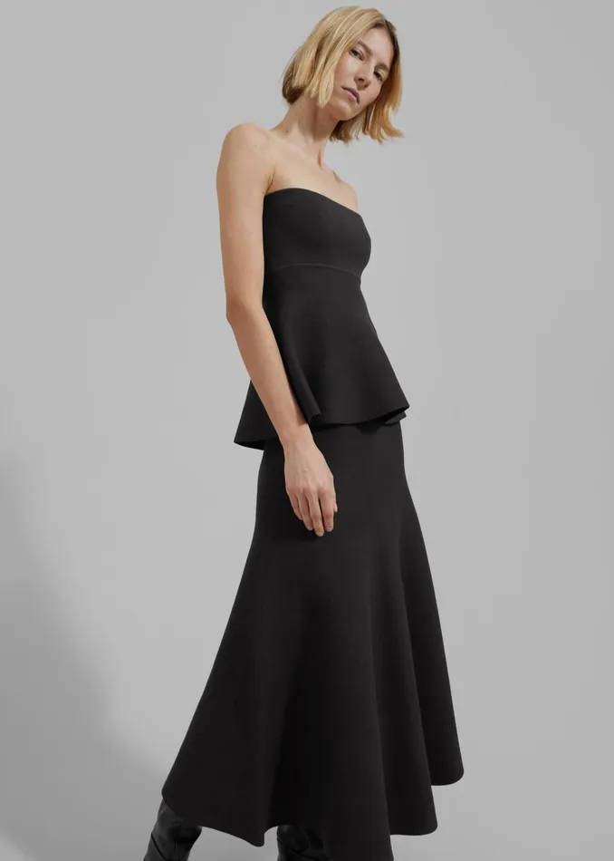The Frankie Shop Bottoms Gabrielle Knit Midi Skirt 8211 Black 8211 Women