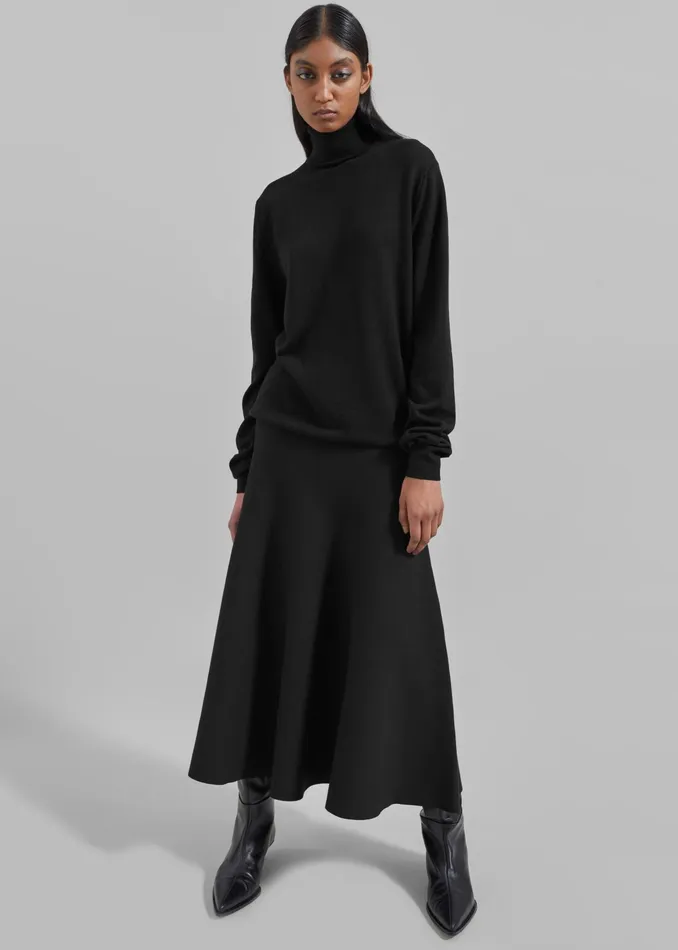The Frankie Shop Bottoms Gabrielle Knit Midi Skirt 8211 Black 8211 Women
