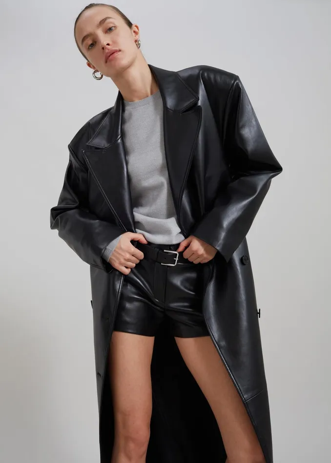 The Frankie Shop Bottoms Kate Faux Leather Shorts 8211 Black 8211 Women