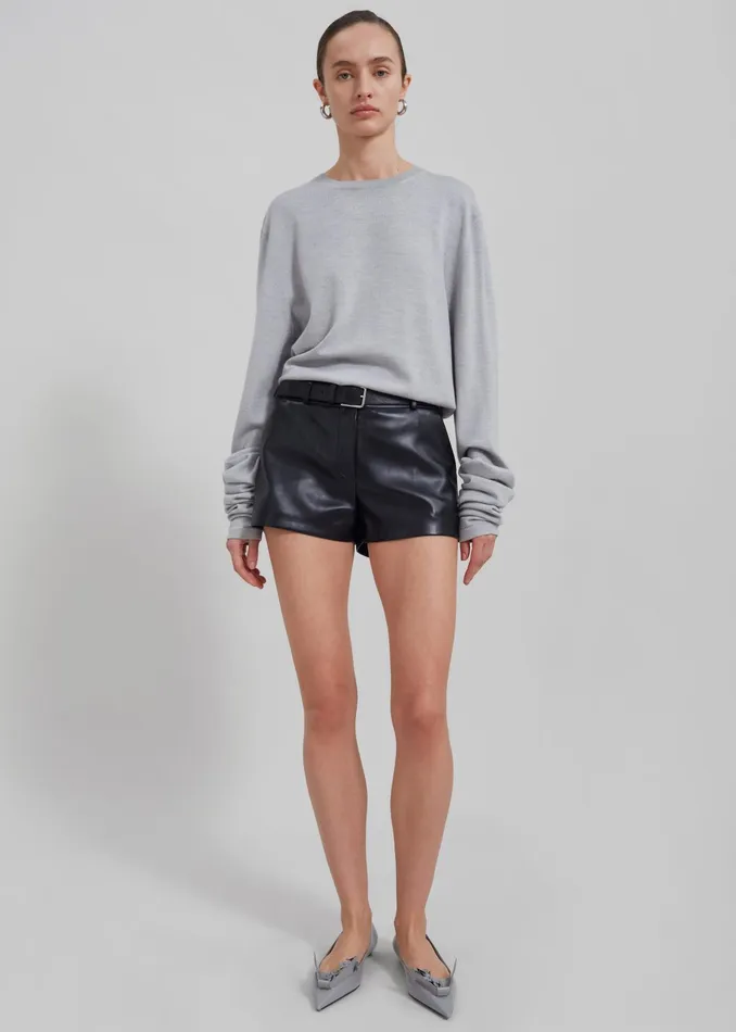 The Frankie Shop Bottoms Kate Faux Leather Shorts 8211 Black 8211 Women