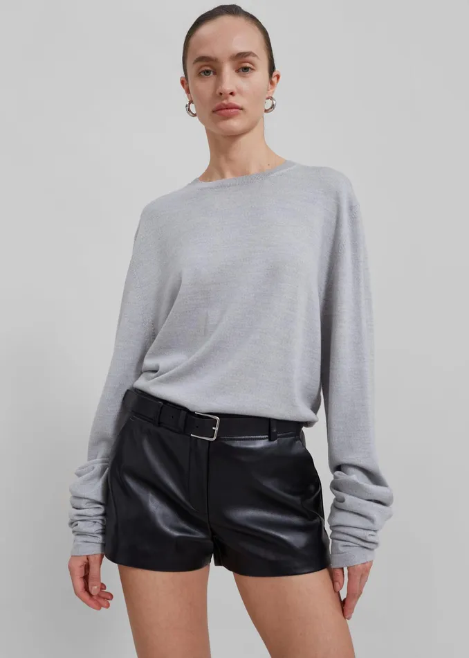 The Frankie Shop Bottoms Kate Faux Leather Shorts 8211 Black 8211 Women