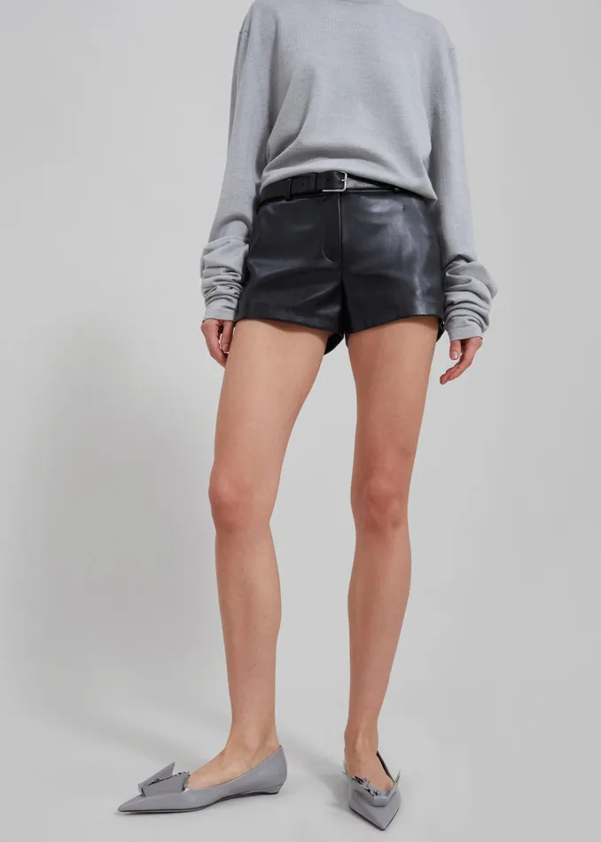 The Frankie Shop Bottoms Kate Faux Leather Shorts 8211 Black 8211 Women