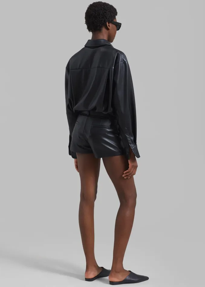 The Frankie Shop Bottoms Kate Faux Leather Shorts 8211 Black 8211 Women