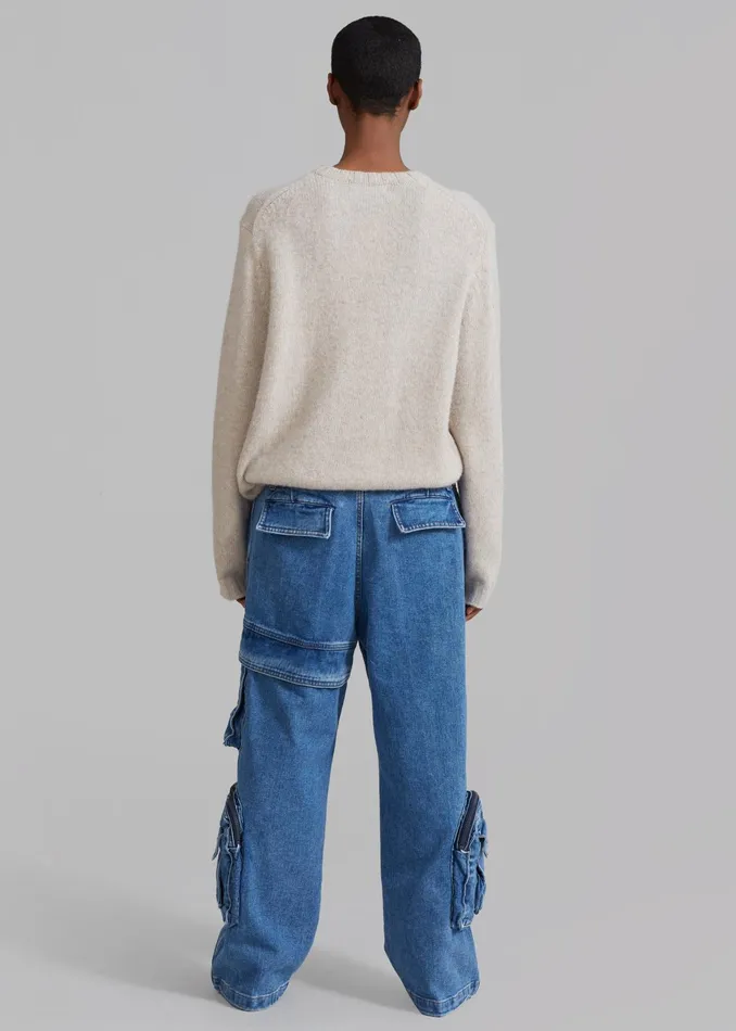 The Frankie Shop Bottoms Lenny Cargo Jeans 8211 Blue Denim 8211 Women