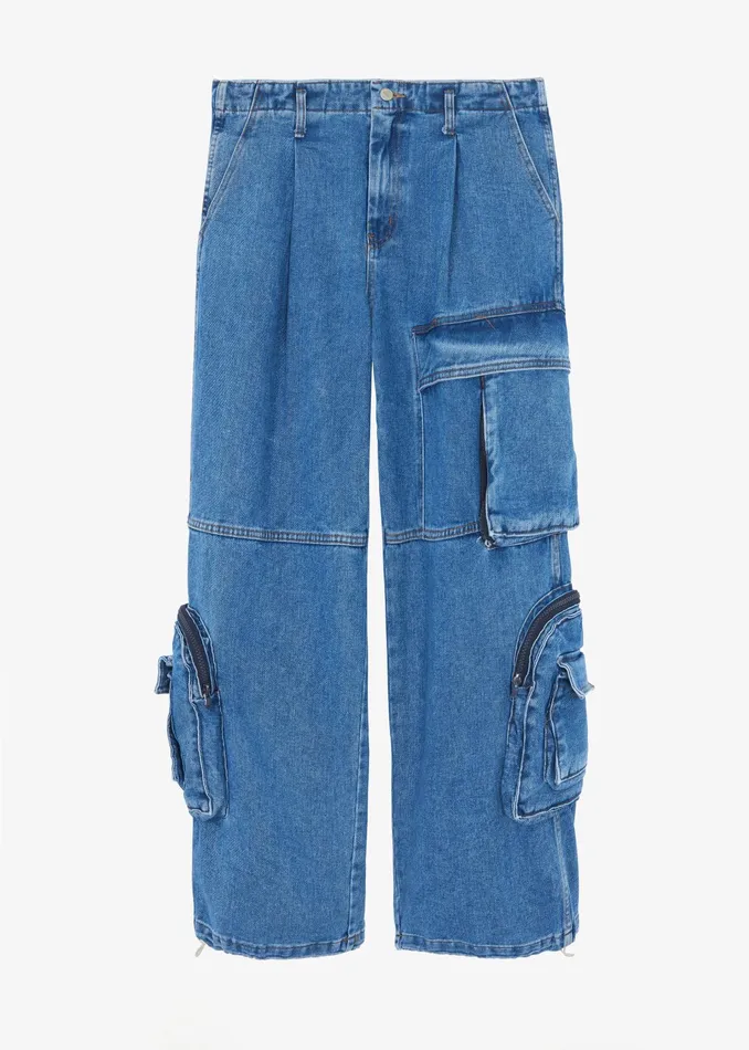 The Frankie Shop Bottoms Lenny Cargo Jeans 8211 Blue Denim 8211 Women