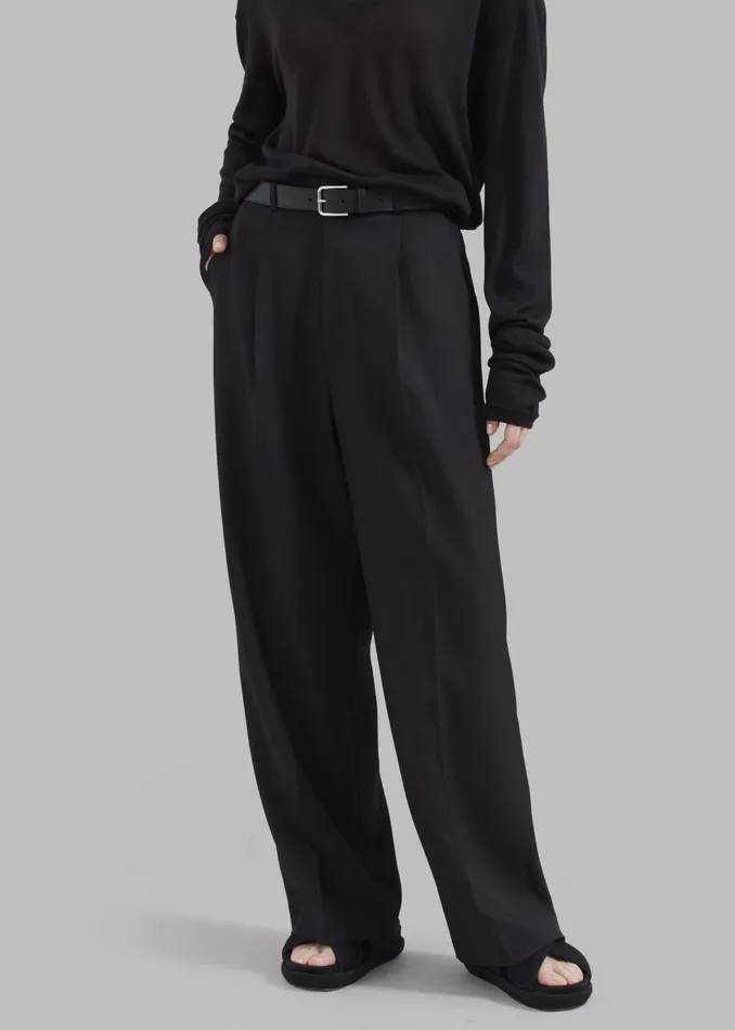 The Frankie Shop Bottoms Nessi Pintuck Trousers 8211 Black 8211 Women