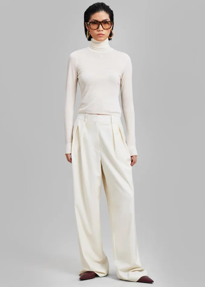 The Frankie Shop Bottoms Ripley Pleated Trousers 8211 Ivory 8211 Women