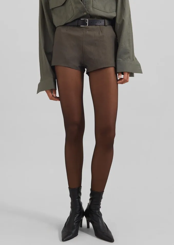 The Frankie Shop Bottoms Rolen Hot Pants 8211 Dark Olive 8211 Women