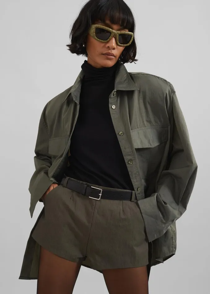 The Frankie Shop Bottoms Rolen Hot Pants 8211 Dark Olive 8211 Women
