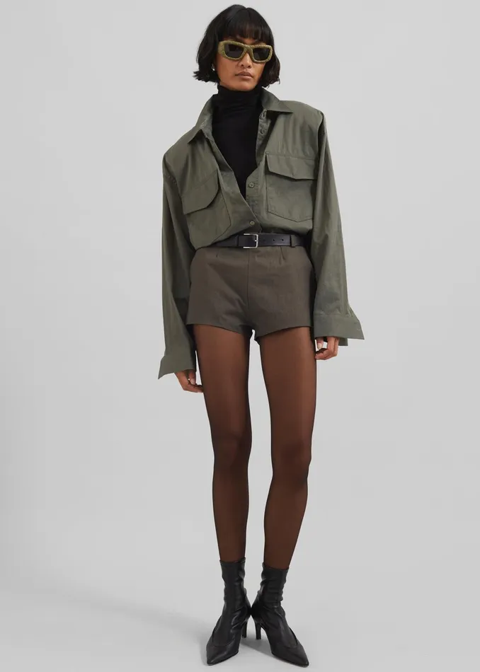 The Frankie Shop Bottoms Rolen Hot Pants 8211 Dark Olive 8211 Women