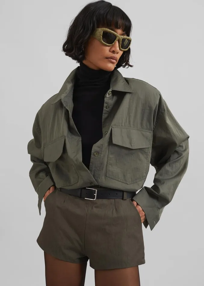 The Frankie Shop Bottoms Rolen Hot Pants 8211 Dark Olive 8211 Women