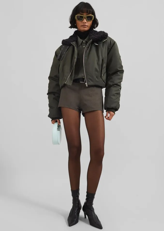 The Frankie Shop Bottoms Rolen Hot Pants 8211 Dark Olive 8211 Women