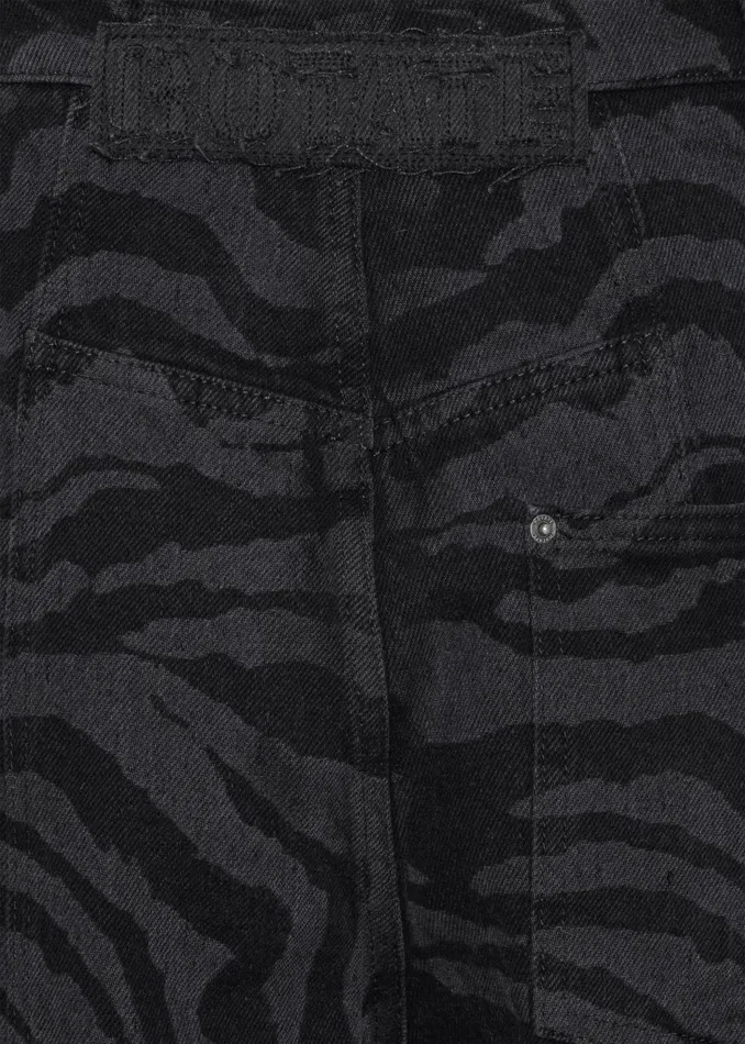 The Frankie Shop Bottoms Rotate Zebra Twill Cargo Pants 8211 Black Washed 8211 Women