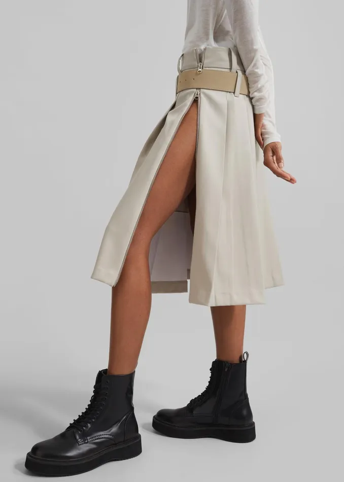 The Frankie Shop Bottoms Sarina Pleated Skirt 8211 Beige 8211 Women