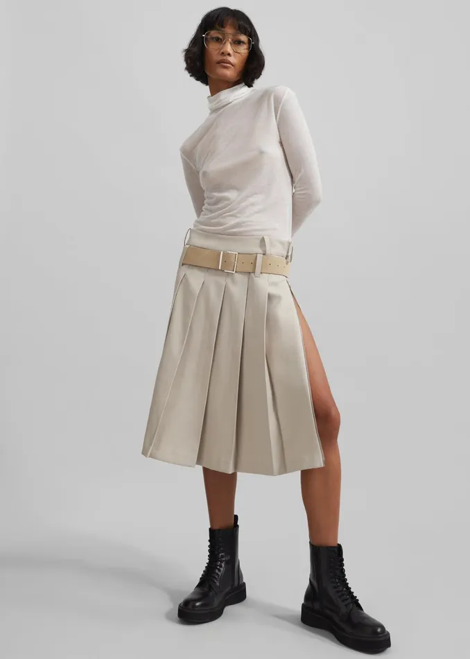 The Frankie Shop Bottoms Sarina Pleated Skirt 8211 Beige 8211 Women