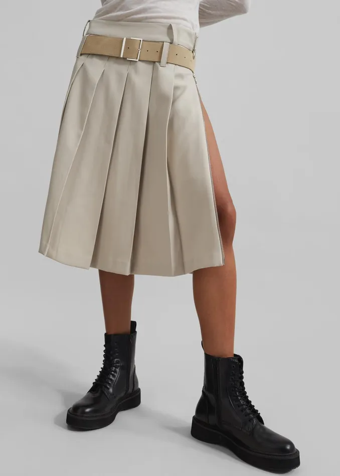The Frankie Shop Bottoms Sarina Pleated Skirt 8211 Beige 8211 Women