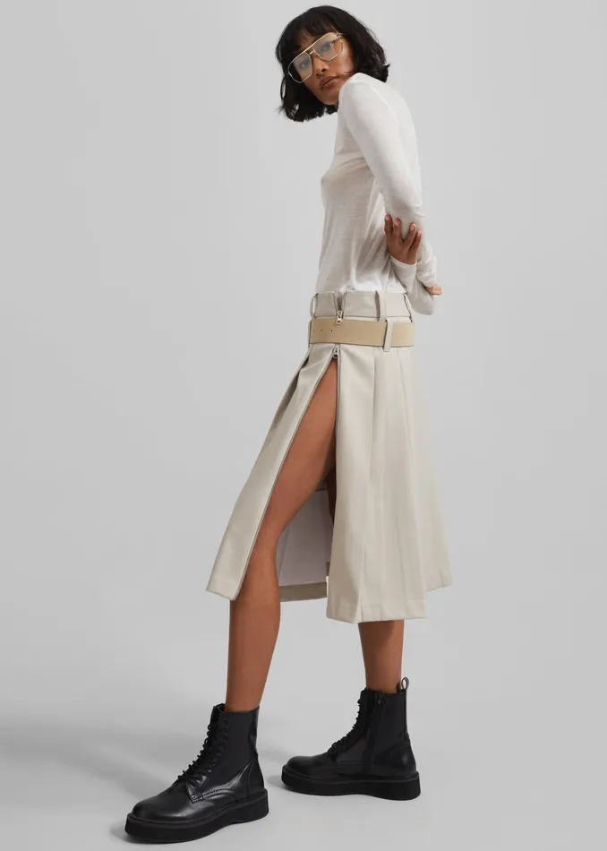 The Frankie Shop Bottoms Sarina Pleated Skirt 8211 Beige 8211 Women