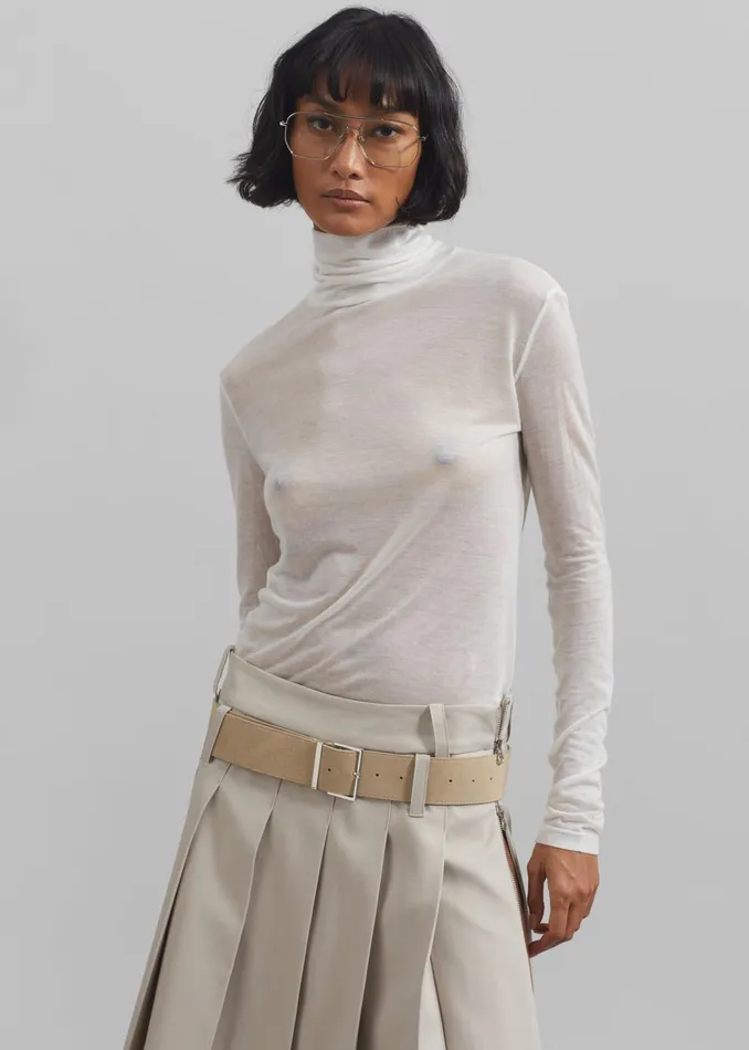 The Frankie Shop Bottoms Sarina Pleated Skirt 8211 Beige 8211 Women